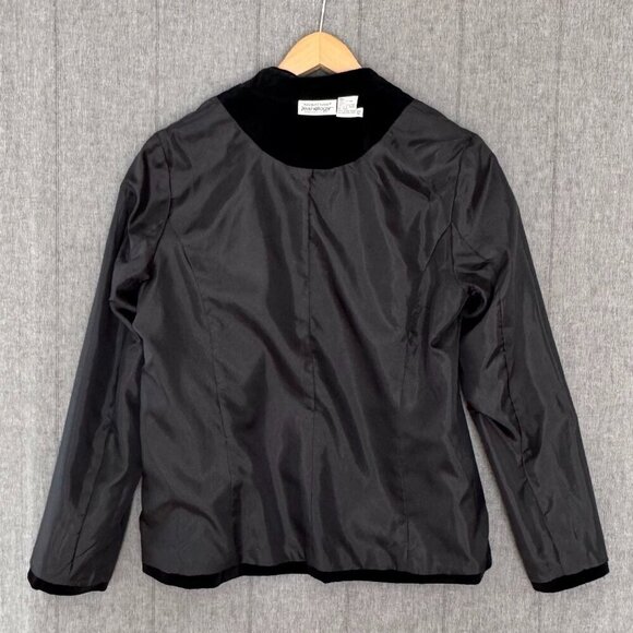 Vintage Newport News Jeanology Black Velvet Corset Front Closure Military Blazer - Picture 8 of 12